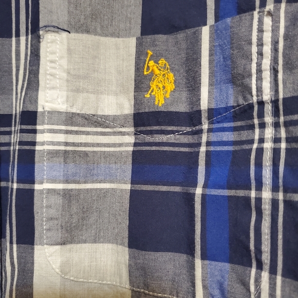 Upgrade Your Style with US Polo Assn Blue Plaid Shirt M - Picture 4 of 10